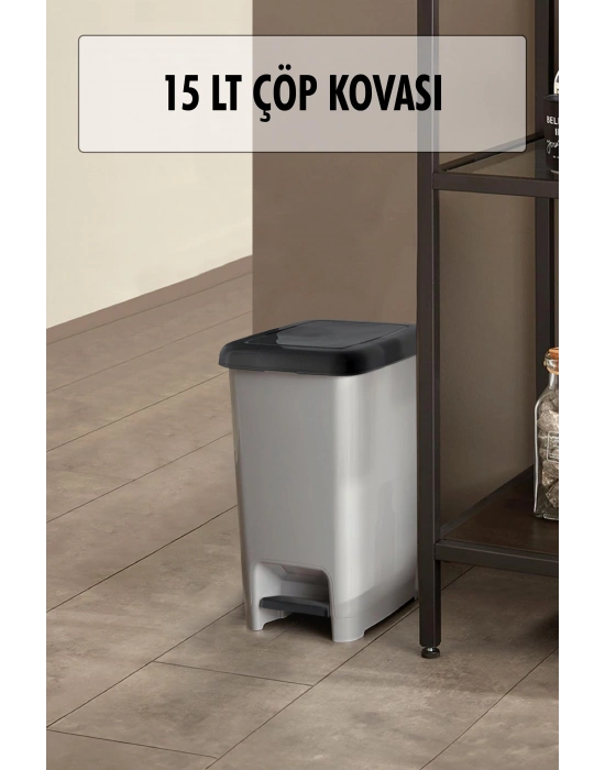 15 Litre Basmalı Çöp Kovası