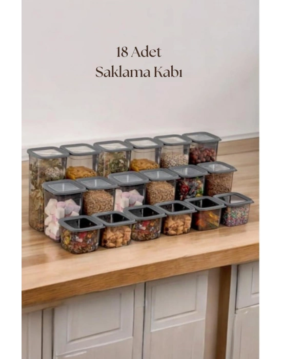 18li 3 Boy Kavanoz Seti & Saklama Kabı & Erzak Kabı 6x650/1300/1900 Ml (40 Lı Etiket Hediyeli)