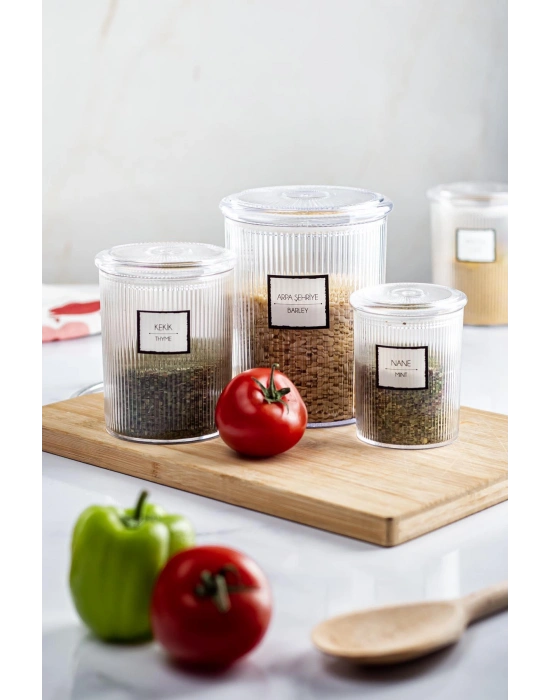 18li Barok Yuvarlak 3 Boy Kavanoz Seti & Saklama Kabı & Erzak Kabı (6*2000 ML, 6*1000 ML ,6*500 ML)