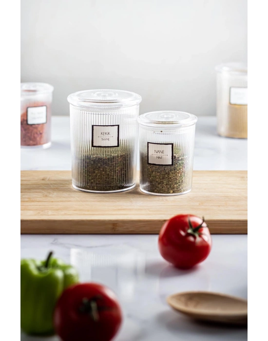 18li Barok Yuvarlak 3 Boy Kavanoz Seti & Saklama Kabı & Erzak Kabı (6*2000 ML, 6*1000 ML ,6*500 ML)