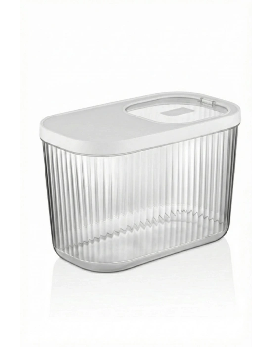 2Li 10 LT Multibox Beyaz Kayar Kapaklı Saklama Kabı & Erzak Kabı & Toz Ve Tablet Deterjan Kutusu