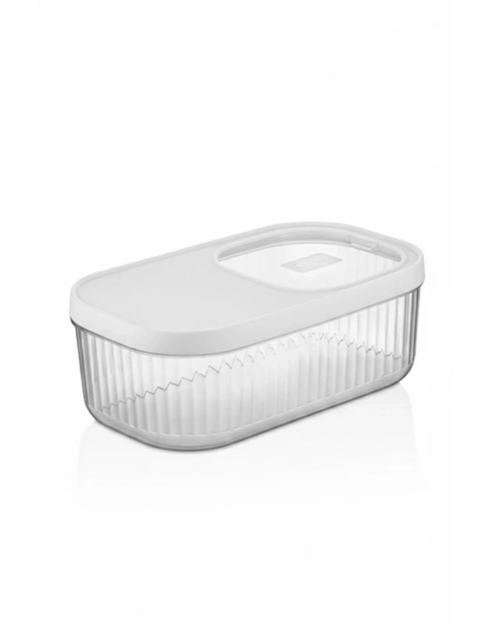 2Li 5 LT Multibox Beyaz Kayar Kapaklı Saklama Kabı & Erzak Kabı & Toz Ve Tablet Deterjan Kutusu