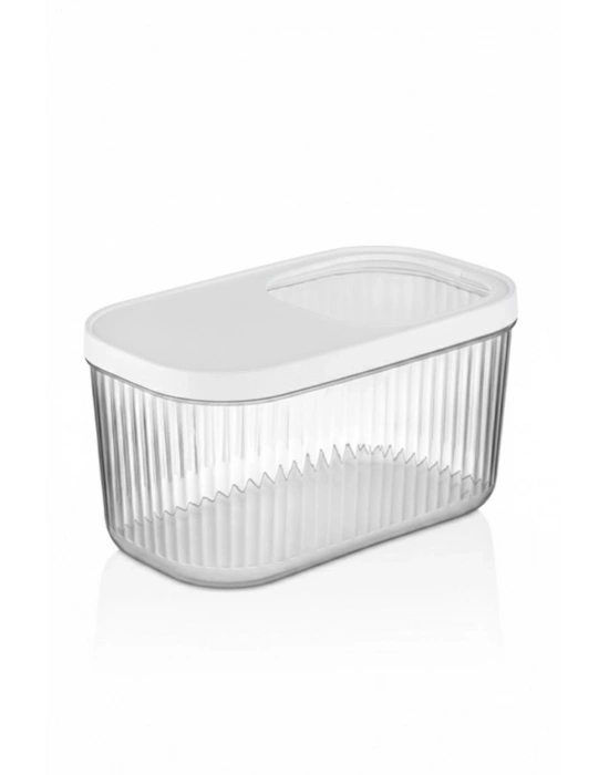 2Li 7,5 LT Multibox Beyaz Kayar Kapaklı Saklama Kabı & Erzak Kabı & Toz Ve Tablet Deterjan Kutusu