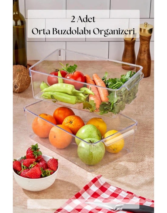 2 Li Buzdolabı Organizeri & Buzdolabı Düzenleyici 4,5 lt