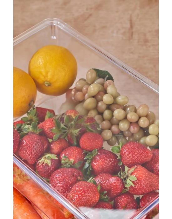 2 Li Kapaklı Buzdolabı Organizeri & Buzdolabı Düzenleyici 4,5 lt