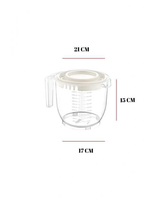 2200 Ml Mikser Kabı Mavi & Ölçü Kabı & Saklama Kabı-DNY0026