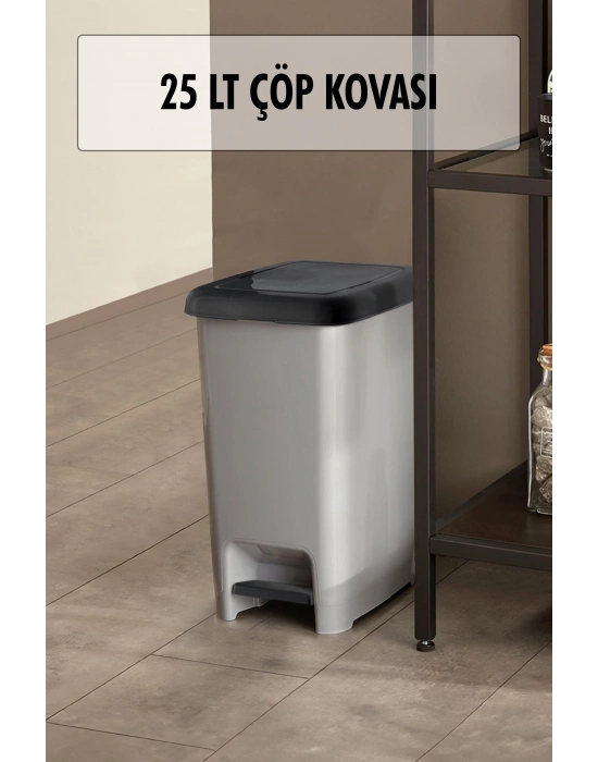 25 Litre Basmalı Çöp Kovası