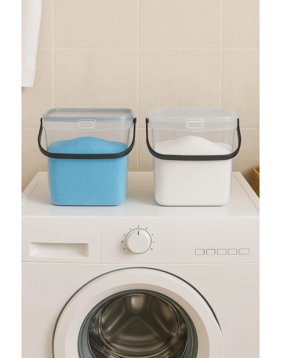 2’li Multibox Deterjanlık Kutusu & Banyo Düzenleyici & Saklama Kutusu 6 Lt Şeffaf