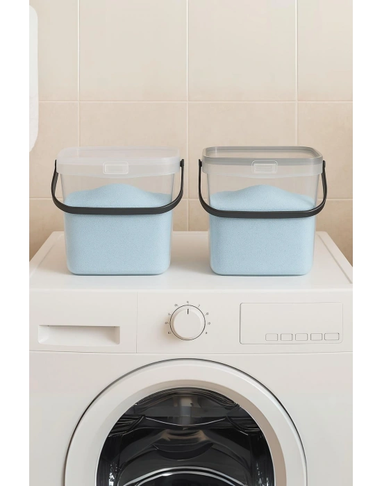 2’li Multibox Deterjanlık Kutusu & Banyo Düzenleyici & Saklama Kutusu 6 Lt Şeffaf