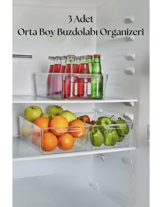 3 Lü Buzdolabı Organizeri & Buzdolabı Düzenleyici 4,5 lt