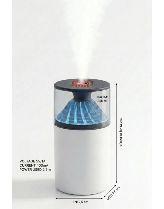 350 ml LED Işıklı Hava Nemlendirici & Modern Oda Kokusu Difüzörü