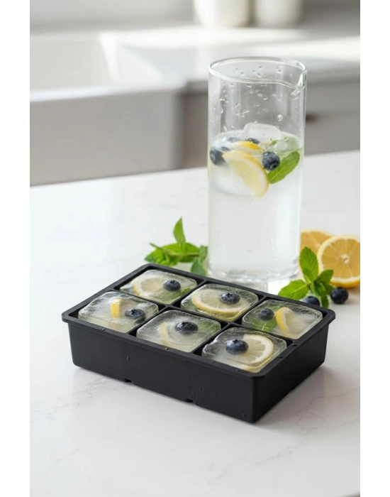 6 Hazneli Silikon Buz Kalıbı & Çok Amaçlı Buzluk Ve Dondurucu Organizeri 11x16 cm