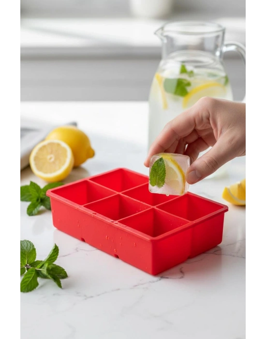 6 Hazneli Silikon Buz Kalıbı & Çok Amaçlı Buzluk Ve Dondurucu Organizeri 11x16 cm