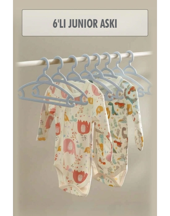 6’lı Bebek Askısı & Bebek Gardırop Askısı Gri Set