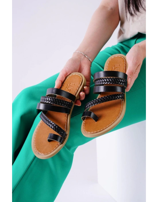 Aboll Siyah Cilt Kadın Terlik