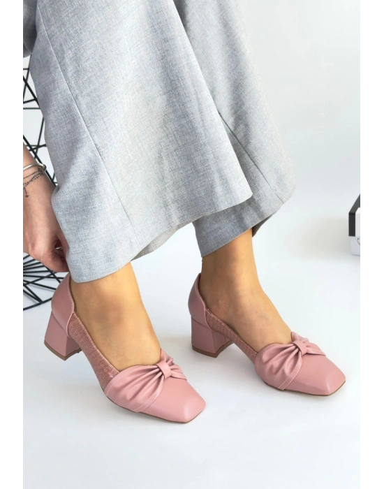 Agnet Pudra Cilt Kadın Topuklu Ayakkabı