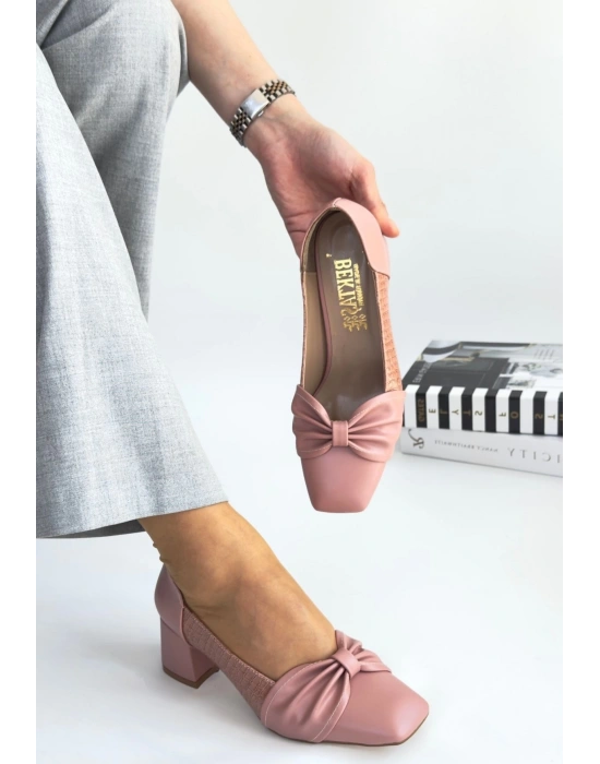 Agnet Pudra Cilt Kadın Topuklu Ayakkabı