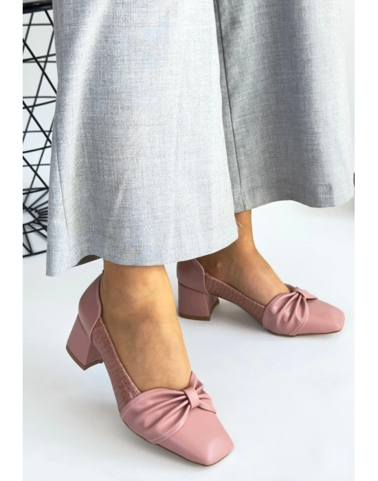 Agnet Pudra Cilt Kadın Topuklu Ayakkabı