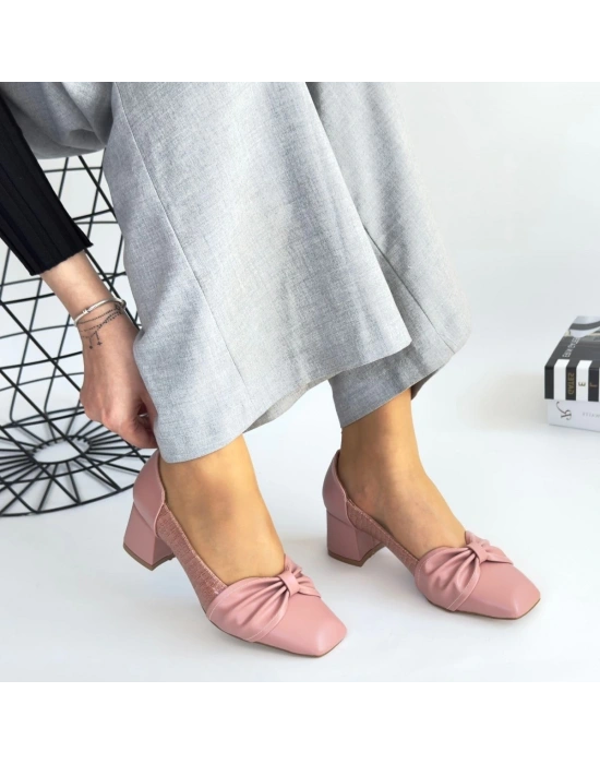 Agnet Pudra Cilt Kadın Topuklu Ayakkabı