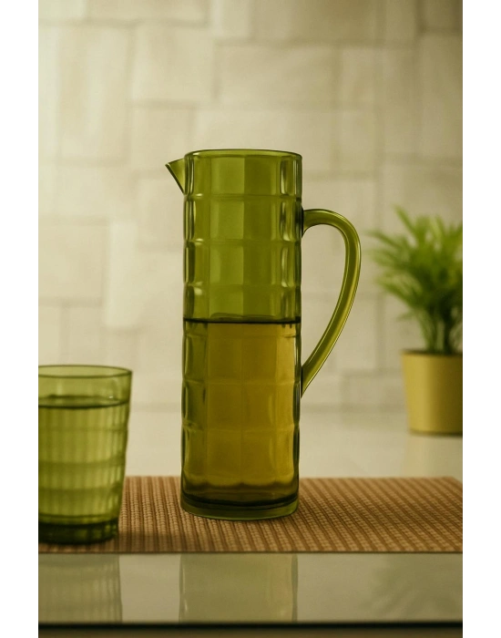 Akrilik Allegra 1,5 Lt Koyu Yeşil Sürahi (Buzdolabı Kapak Rafına Sığar)