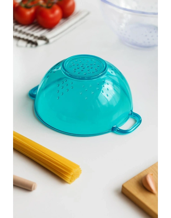 Akrilik Aquamarin Mini Pirinç Süzgeçi & Bakliyat Süzgeçi (3 SU BARDAĞI ÖLÇÜLÜ)