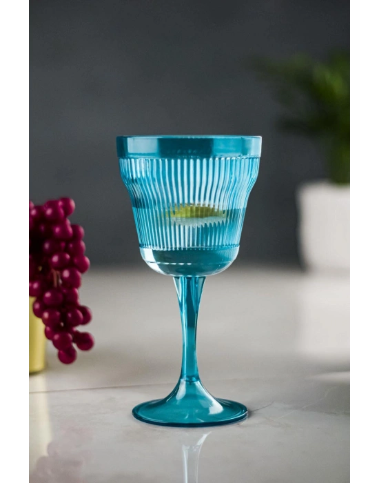 Akrilik Aquamarin Tekli Kadeh & Su Meşrubat Kahve Yanı Bardağı 300 ml ( Cam Değildir )