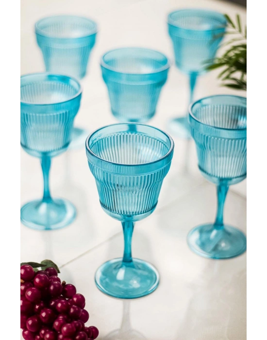 Akrilik Aquamarin Tekli Kadeh & Su Meşrubat Kahve Yanı Bardağı 300 ml ( Cam Değildir )