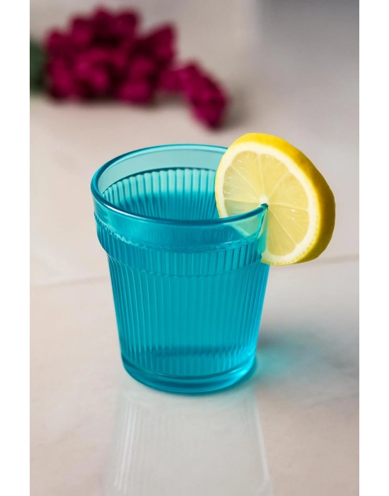 Akrilik Aquamarin Tekli Kısa Bardak & Su Meşrubat Kahve Yanı Bardağı 300 ml ( Cam Değildir )