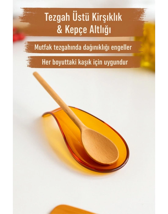 Akrilik Bal Tezgah Üstü Kirli Kaşıklık & Kepçe Altlığı