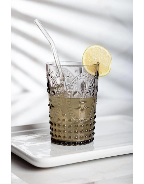 Akrilik Füme 6lı Kısa Bardak & Su Meşrubat Kahve Yanı Bardağı 400 ml ( Cam Değildir )