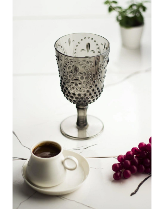 Akrilik Füme Tekli Kadeh & Su Meşrubat Kahve Yanı Bardağı 450 ml ( Cam Değildir )