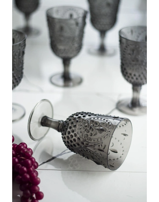 Akrilik Füme Tekli Kadeh & Su Meşrubat Kahve Yanı Bardağı 450 ml ( Cam Değildir )