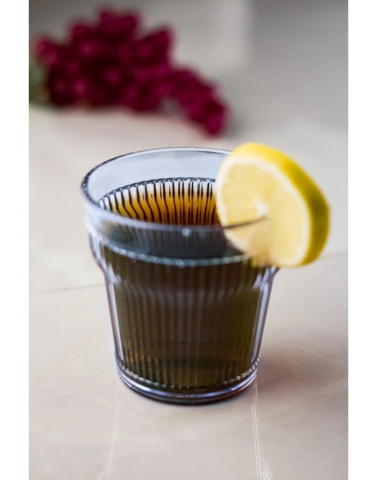 Akrilik Lacivert Tekli Kısa Bardak & Su Meşrubat Kahve Yanı Bardağı 300 ml ( Cam Değildir )