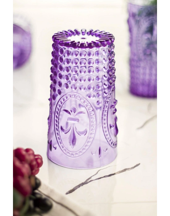 Akrilik Mor 6lı Uzun Bardak & Su Meşrubat Bardağı 750 ml ( Büyük Boy & Cam Değildir )