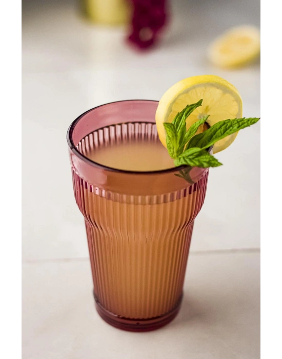 Akrilik Mürdüm Tekli Uzun Bardak & Su Meşrubat Bardağı 400 ml ( Cam Değildir )