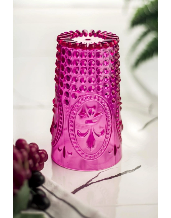 Akrilik Pembe 6lı Uzun Bardak & Su Meşrubat Bardağı 750 ml ( Büyük Boy & Cam Değildir )