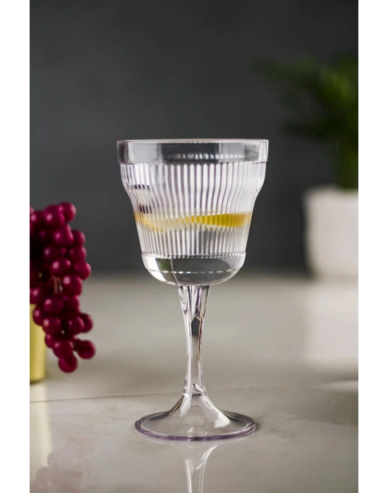 Akrilik Şeffaf 6lı Kadeh & Su Meşrubat Kahve Yanı Bardağı 300 ml ( Cam Değildir )