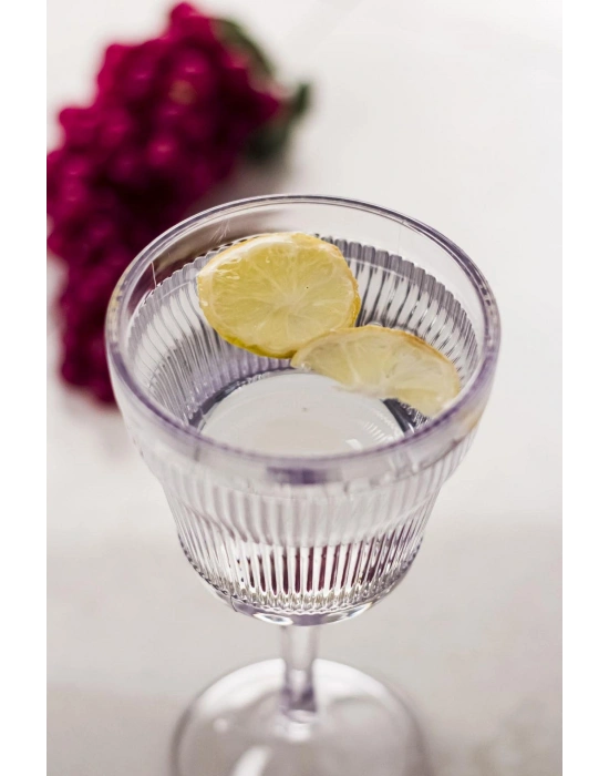 Akrilik Şeffaf Tekli Kadeh & Su Meşrubat Kahve Yanı Bardağı 300 ml ( Cam Değildir )