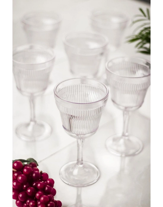 Akrilik Şeffaf Tekli Kadeh & Su Meşrubat Kahve Yanı Bardağı 300 ml ( Cam Değildir )