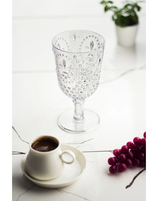 Akrilik Şeffaf Tekli Kadeh & Su Meşrubat Kahve Yanı Bardağı 450 ml ( Cam Değildir )