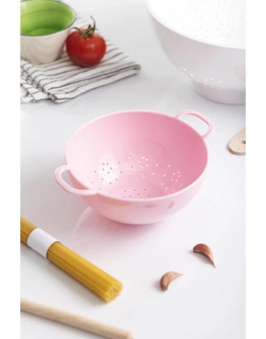 Akrilik Soft Pembe Mini Pirinç Süzgeçi & Bakliyat Süzgeçi (3 SU BARDAĞI ÖLÇÜLÜ)
