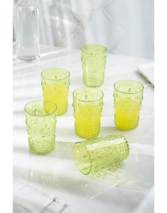 Akrilik Yeşil Tekli Kısa Bardak & Su Meşrubat Kahve Yanı Bardağı 400 ml ( Cam Değildir )