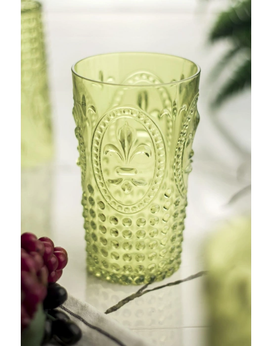Akrilik Yeşil Tekli Uzun Bardak & Su Meşrubat Bardağı 750 ml ( Büyük Boy & Cam Değildir )