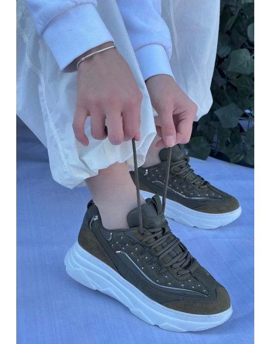 Aleid Yeşil Süet Bağcıklı Kadın Spor Ayakkabı