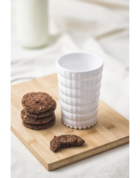 Allegra Beyaz Akrilik Bardak 6lı Set | 400 ml | Kırılmaya Dayanıklı, Cam Değildir | Su, Meşrubat ve Sunum İçin İdeal