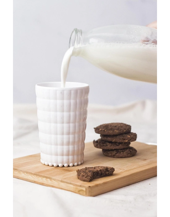 Allegra Beyaz Akrilik Bardak 6lı Set | 400 ml | Kırılmaya Dayanıklı, Cam Değildir | Su, Meşrubat ve Sunum İçin İdeal