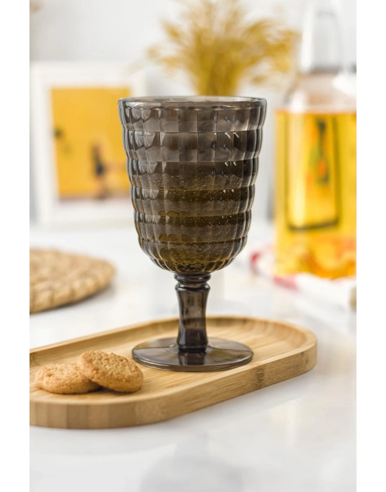 Allegra Füme 6’lı Kadeh Bardak Seti 750 ml Akrilik Malzeme - Cam Değildir Kırılmaya Dayanıklı