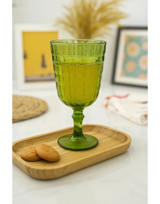 Allegra Koyu Yeşil 6’lı Kadeh Bardak Seti 750 ml Akrilik Malzeme - Cam Değildir Kırılmaya Dayanıklı