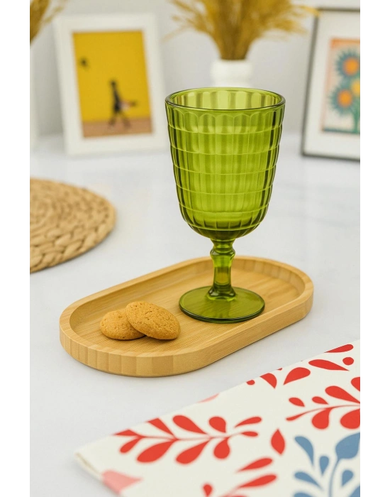 Allegra Koyu Yeşil Kadeh Bardak - 450 ml Tekli Akrilik Malzeme - Cam Değildir Kırılmaya Dayanıklı