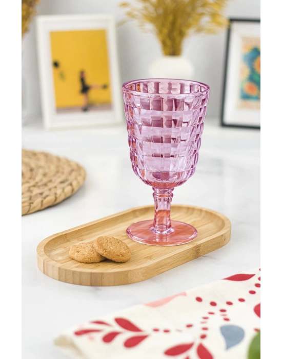 Allegra Mürdüm 6’lı Kadeh Bardak Seti 750 ml Akrilik Malzeme - Cam Değildir Kırılmaya Dayanıklı